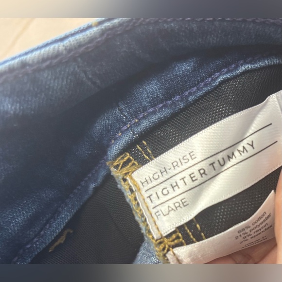 Lane Bryant Blue Dark Wash High Rise Tighter Tummy Flare Jeans Women's 18 READ - Picture 4 of 16